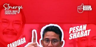 Sandiaga Uno: Menangkan Soerya-Iman, Coblos No 1, Salam SInegri Kepri! Sandiaga Uno
