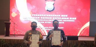 Kapolda Kepri Tandatangani MOU PKS Bersama Pengelola Objek Vital Nasional dan Objek Vital Tertentu Kapolda Kepri
