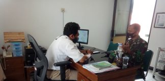 Tekan Angka Covid-19 Danramil 03 Serengan Datangi Kepala Puskesmas Jayengan Surakarta