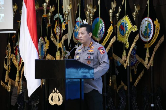 Kapolri Jenderal Polisi Listyo Sigit Prabowo membuka Rapat Kerja Teknis (Rakernis) internal SSDDM Polri di Gedung Rupatama, Mabes Polri, Jakarta Selatan, Rabu (24/3/2021). (AlurNews.com/ist)