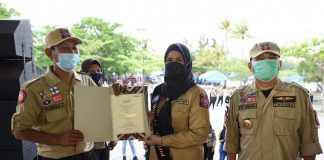 Istri Gubernur Kepri, Hj Dewi Kumalasari dikukuhkan sebagai Bunda Tagana (Taruna Siaga Bencana) Provinsi Kepri