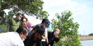 Jaga Ekosistem Waduk, Wakil Kepala BP Batam Tebar Benih Ikan di Waduk Sei Ladi