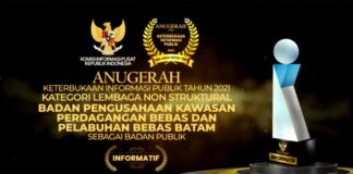 BP Batam Raih Anugerah Keterbukaan Informasi Publik 2021