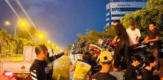 Tim Turjawali Satlantas Polresta Gagalkan Aksi Balap Liar di Batam Centre, Puluhan Sepeda Motor Diamankan