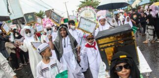 Ribuan Ibu Majelis Taklim dan Pelajar Ramaikan Pawai Tahun Baru Islam di Tanjungpinang