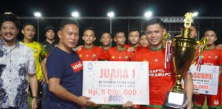 PS Satya Haprabu Polda Kepri Juara Turnamen Sepakbola Piala Pekerja 2022