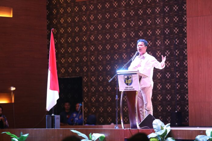 Kepala Badan Pengusahaan (BP) Batam, Muhammad Rudi saat menghadiri pelantikan Komite Nasional Pemuda Indonesia (KNPI) Kota Batam periode 2022-2025 di Hotel Aston, Minggu (23/10/2022). Kepala Badan Pengusahaan (BP) Batam, Muhammad Rudi