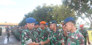 Danlanud RSA Sambut Tim Satgas TNI AU Penanggulangan Bencana Longsor Serasan