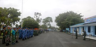 Danlanud RSA Kirim Prajurit Bantu Longsor di Pulau Serasan danlanud rsa kirim prajurit