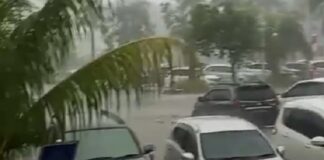 Viral! Mobil di Parkiran Pelabuhan Ferry Internasional Terendam Banjir