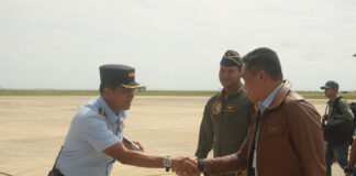 Danlanud RSA Natuna Sambut Kedatangan Kadisopslatau