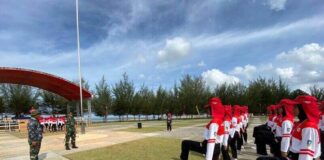 Danlanal Ranai Tinjau Latihan Paskibraka Tingkat Povinsi Kepri paskibraka tingkat provinsi kepri