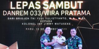 Gubernur Ansar Hadiri Lepas Sambut Danrem 033/WP