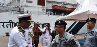 Bakamla Sambut Kapal Indian Coast Guard Samudra Prahari