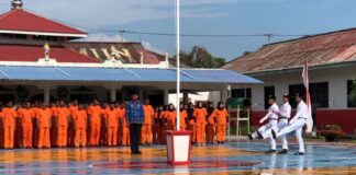 Warga Binaan Rutan Karimun Ikuti Upacara Peringatan Sumpah Pemuda warga binaan rutan karimun