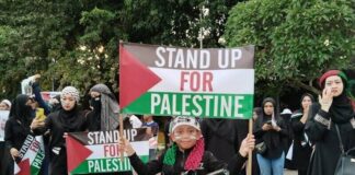 Warga Karimun Turun ke Jalan Gelar Aksi Bela Palestina aksi bela palestina karimun