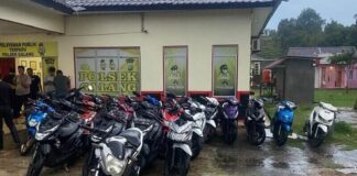 Puluhan Motor Diduga Curian Diamankan di Perairan Galang motor curian di galang