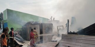 Satu Rumah Warga di Telaga Tujuh Karimun Ludes Terbakar telaga tujuh karimun