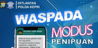 Warga Kepri Waspada Penipuan Tilang Elektronik lewat WhatsApp penipuan tilang elektronik