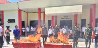 Bea Cukai Tanjungpinang Bersama TNI/Polri Musnahkan 243.220 Batang Rokok Ilegal