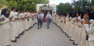 Calon Paskibraka Kota Batam 2024 Ikut Upacara Tantingan