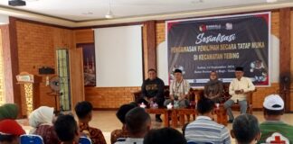 Panwascan Tebing Gelar Sosialisasi Pengawasan Pemilihan dengan Warga