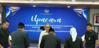 Sekjen Kemenimipas Kemenkumham Lantik Pejabat Imigrasi Batam dan Kepri Baru