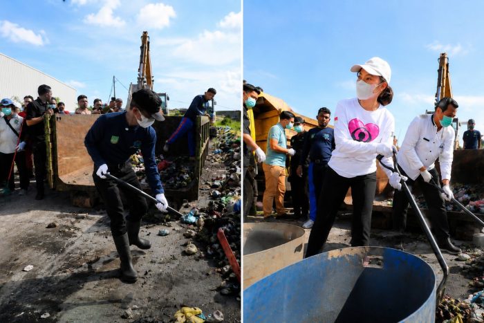 Amsakar-Li Claudia Terjun Langsung Bersihkan Sampah