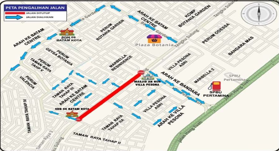 Jalan Tengku Sulung Ditutup Mulai 10 September, Ini Rute Alternatifnya