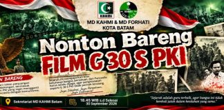 Hari Kesaktian Pancasila, KAHMI dan HMI Batam Gelar Nobar Film G30S/PKI