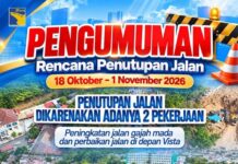 Jalan Gajah Mada dan Depan Hotel Vista Ditutup, BP Batam Lakukan Pemasangan Box Culvert