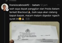Postingan Soal Blackout Viral, Warga Batam Dipanggil Polda Kepri blackout di Batam