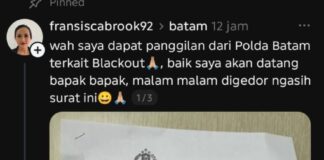Postingan Soal Blackout Viral, Warga Batam Dipanggil Polda Kepri blackout di Batam
